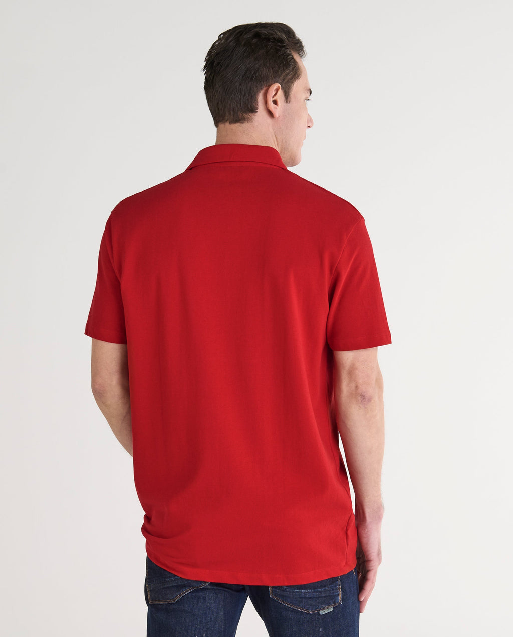 Polo Hombre Manga Corta Algodón Piqué Liso - Rojo 0107_90