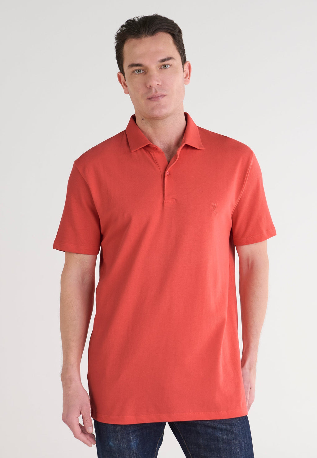 Polo Hombre Manga Corta Algodón Piqué Liso - Salmón 0108_93