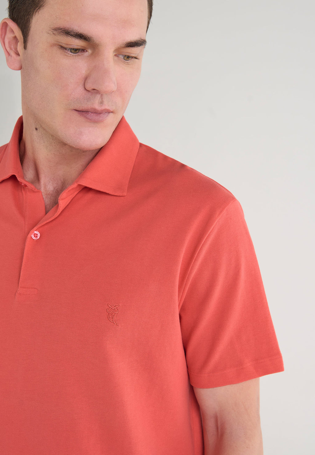 Polo Hombre Manga Corta Algodón Piqué Liso - Salmón 0108_93