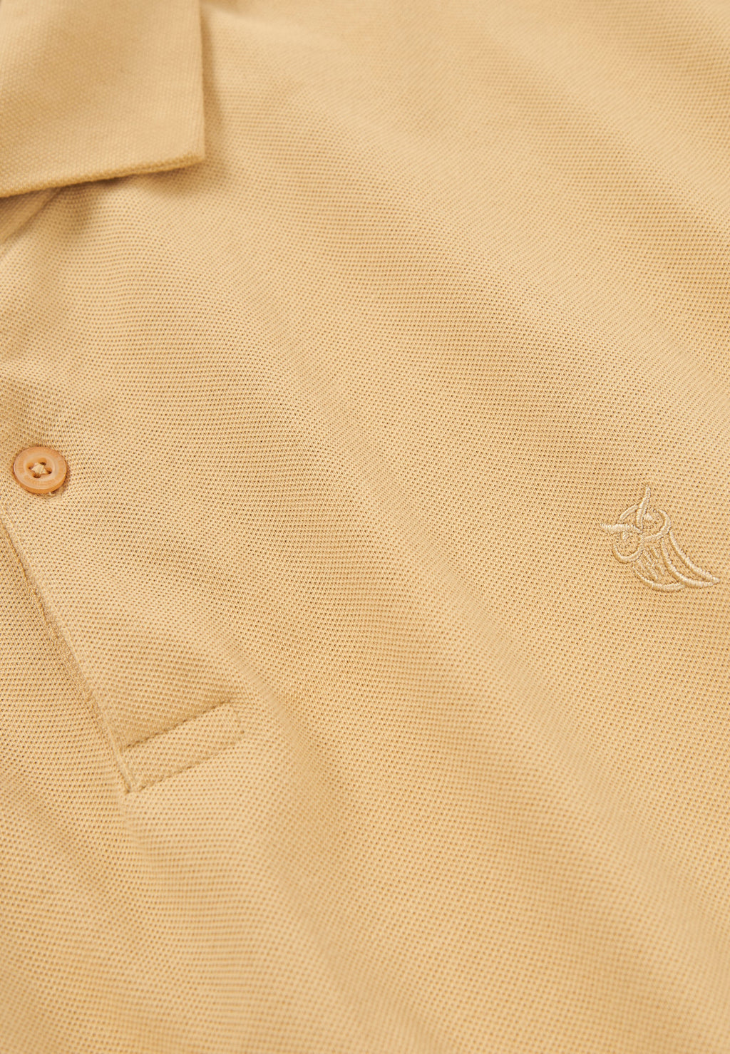Polo Hombre Manga Corta Algodón Piqué Liso - Beige 0109_10