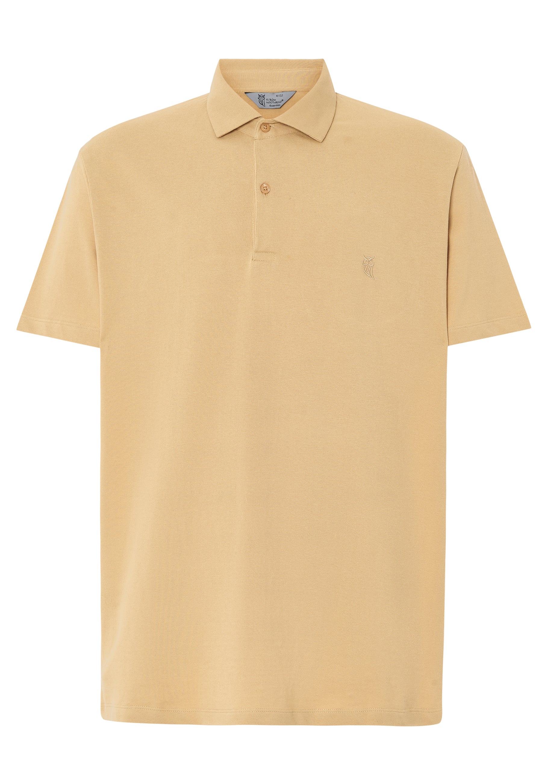 Polo Hombre Manga Corta Algodón Piqué Liso - Beige 0109_10