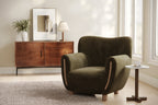 Emerald Velvet Fabric Accent Chair