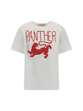 Valentino Panther-Graphic Print T-Shirt — White