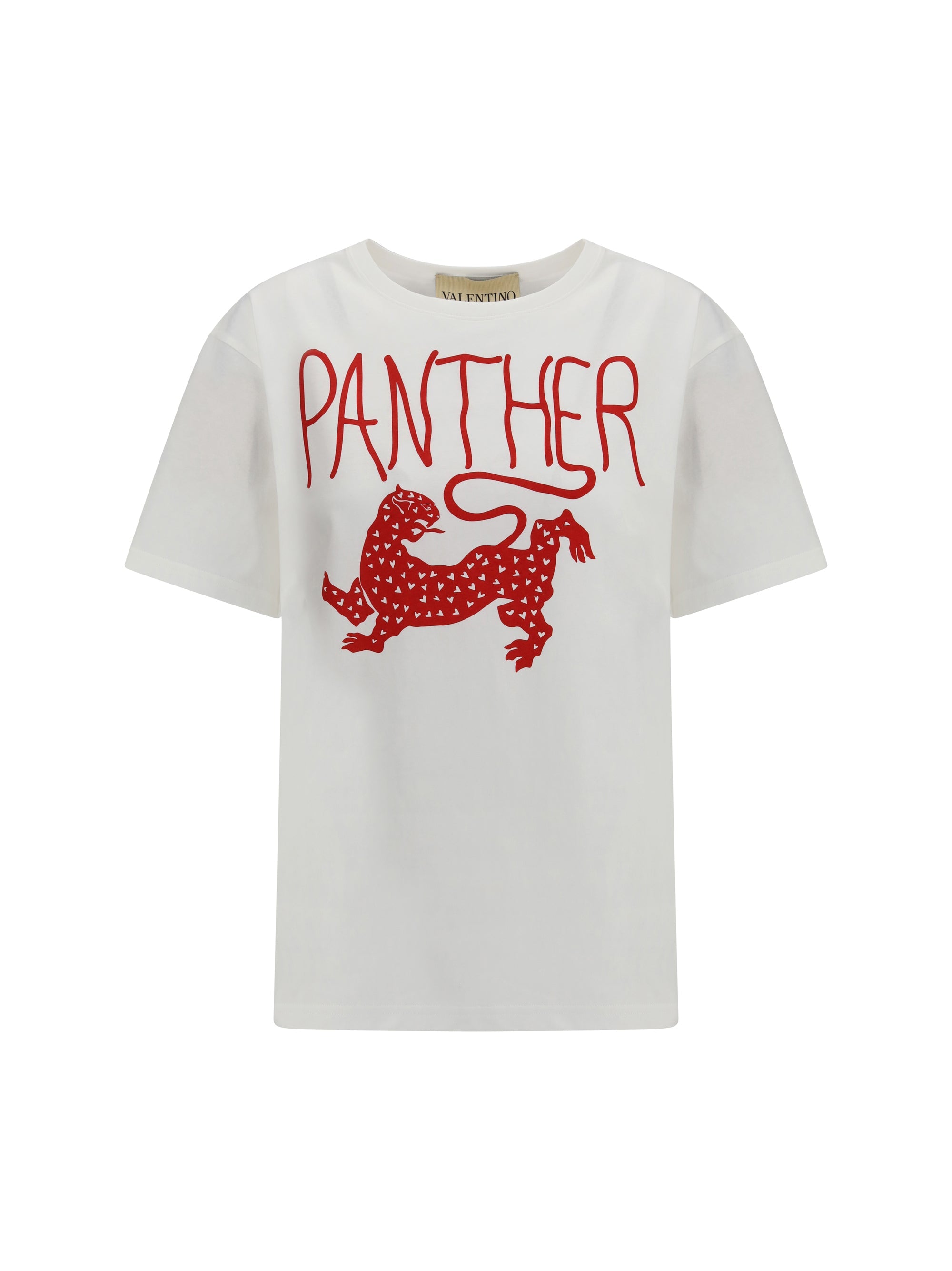 Valentino Panther-Graphic Print T-Shirt — White