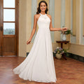 Bridal Wedding Dress Ivory Sleeveless Long Scoop A-line