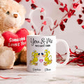 Taza de Cerámica Marsupilami personalizada con nombre y año para Pareja | Callie × Marsupilami