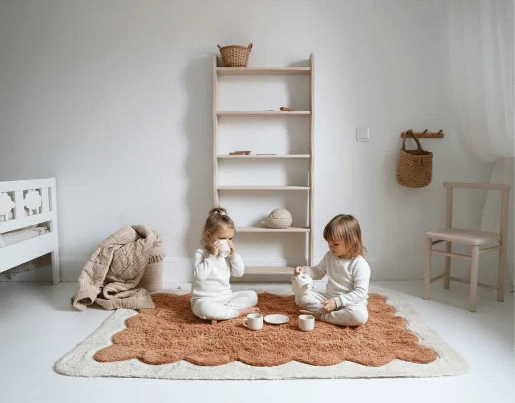 Alfonsina "toasted" biscuit design children's rug 100x150cm
