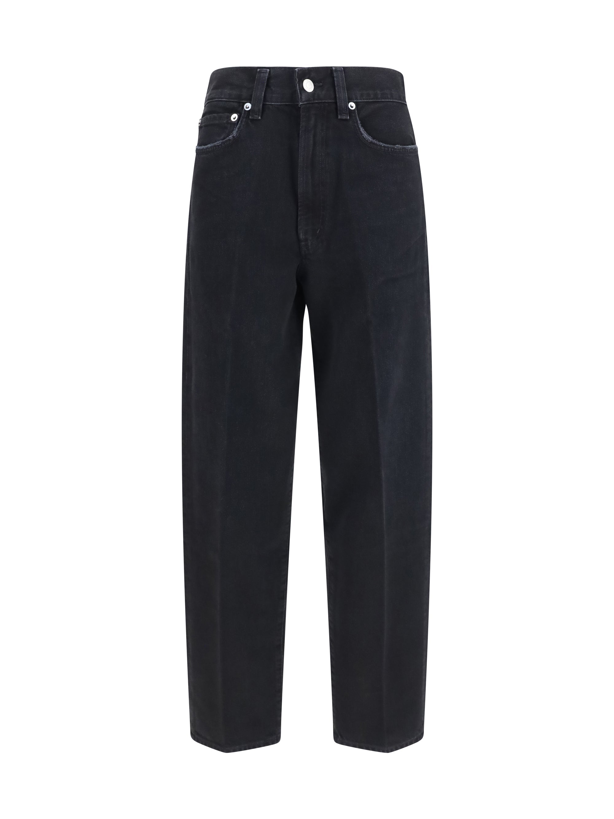 Agolde High-Rise Cotton Jeans — Black