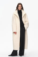 Song of SnowlandWomen's mohair wool stand collar coat autumn and winter loose woolen coat
