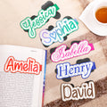 Marcapáginas magnético personalizado estilo acuarela a rayas con nombre Material escolar Uso diario Club de lectura Regalo para amantes de los libros