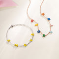 Personalizada Colorido Esmalte Letra Burbuja Pulsera Collar con Nombre Dainty Joyería Aniversario Cumpleaños Regalo para Mujeres