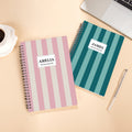 Cuaderno A5 personalizado a rayas de colores con nombre y texto Accesorio de grabación Uso diario Regalo de vuelta al cole para estudiantes Amigos