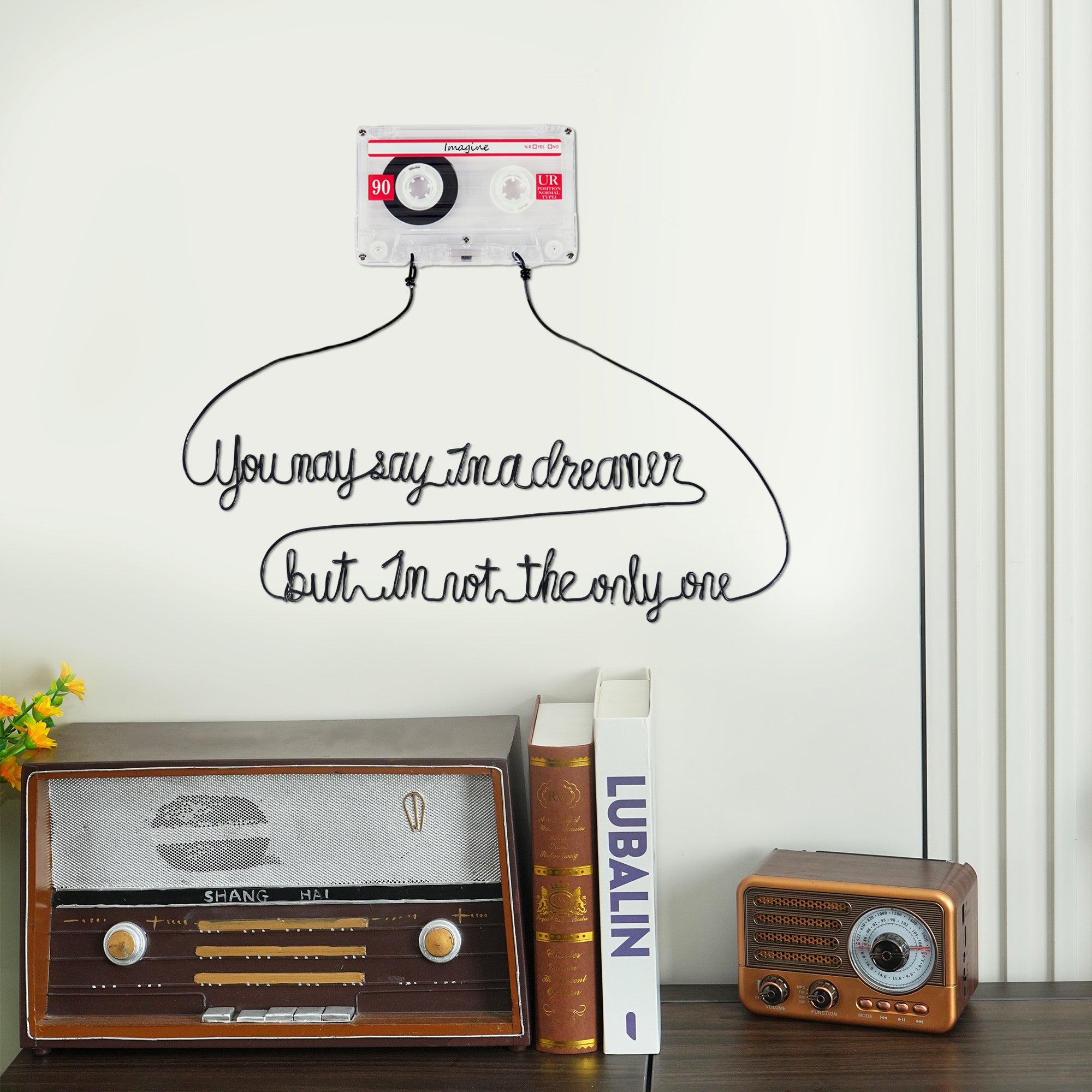 Personalizado Retro Cassette Tape Wire Lyrics Song Wall Art Decor Music Studio Housewarming Gift for Music Lover