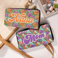 Personalizado Bohemio Vintage Nombre Floral Monedero Cartera Cumpleaños Día de la Madre Regalo para Ella