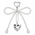 Pearl Bow Silver-Ton Heart Strap