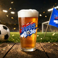 Vaso de Cerveza Personalizado Splash Ink 2026 Soccer 16 oz con Nombre y Año Día del Partido Regalo de Cumpleaños para los Amantes de los Jugadores de Fútbol