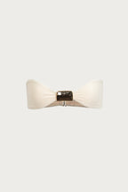 Hammer Bandeau Top (Faux Suede Cream)