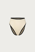 High Rise Bottom (Faux Suede Cream/Black)