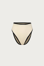 High Rise Bottom (Faux Suede Cream/Black)