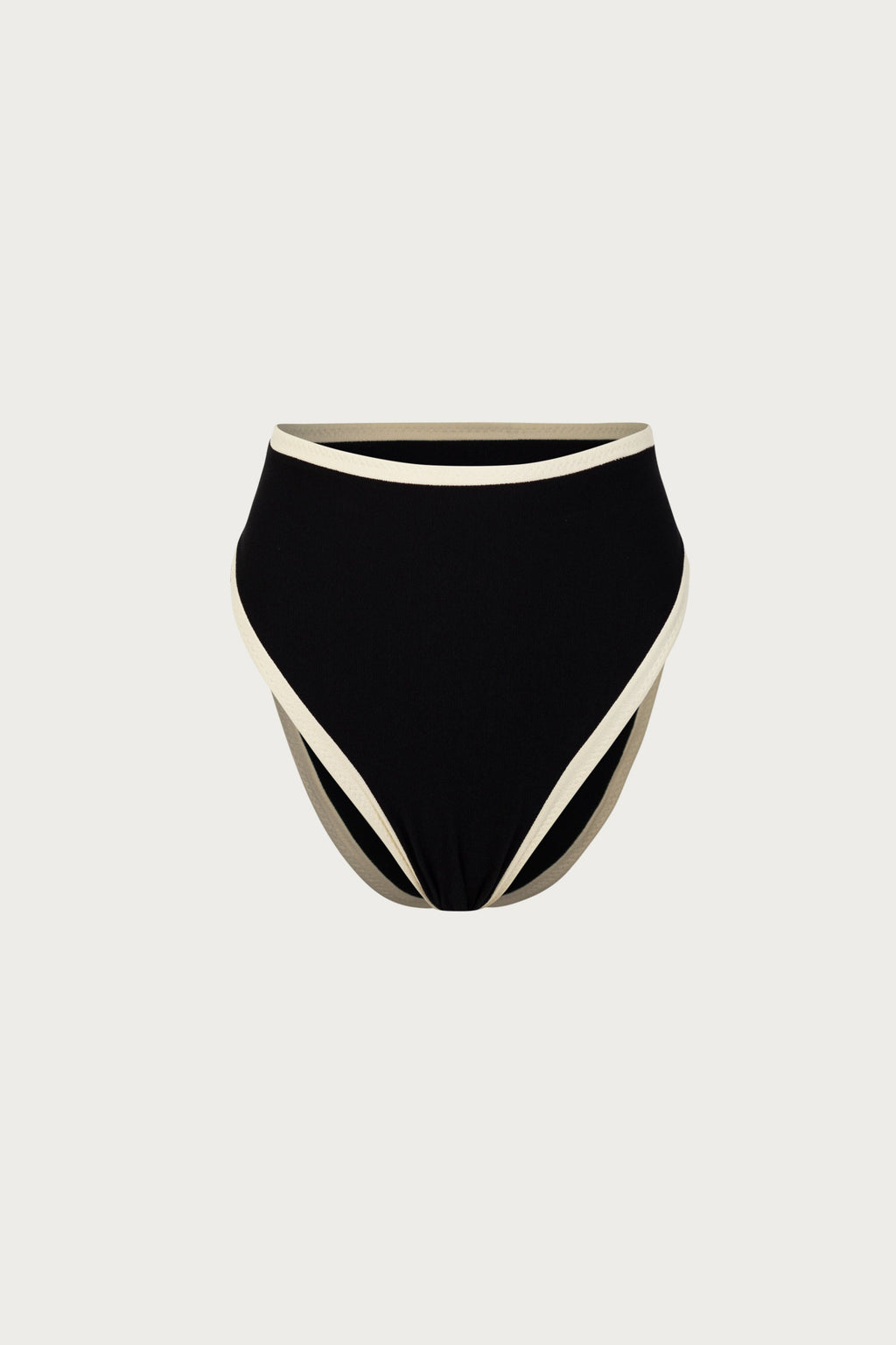 High Rise Bottom (Faux Suede Black/Cream)