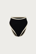 High Rise Bottom (Faux Suede Black/Cream)