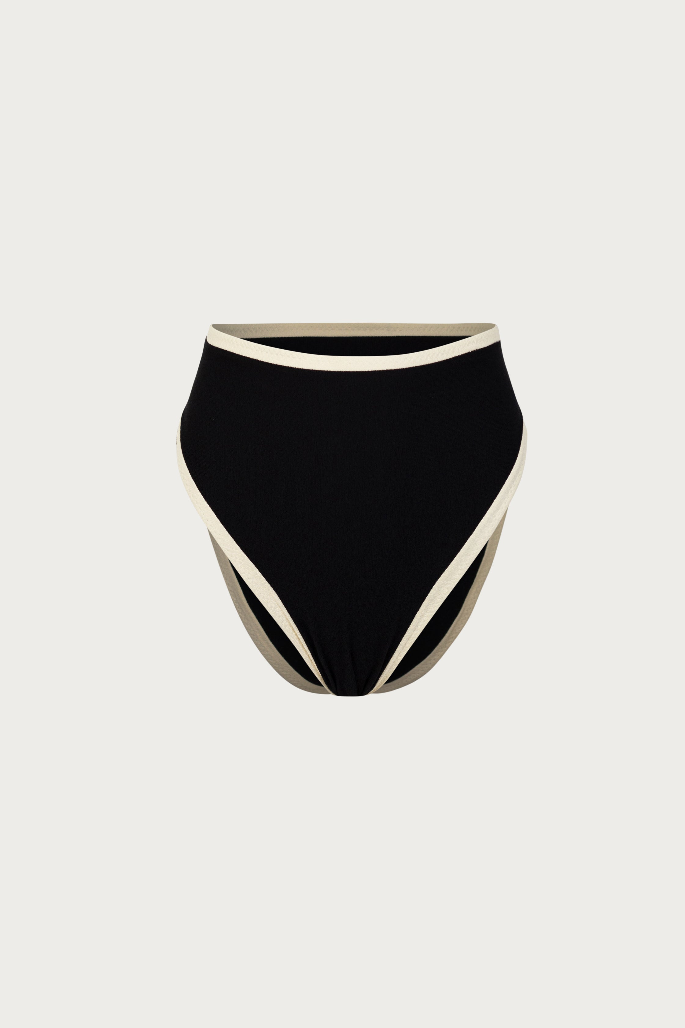 High Rise Bottom (Faux Suede Black/Cream)