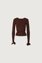 Ruffle Hem Sweater (Chocolate Brown)