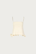 Ruffle Hem Tank Top (Cream)