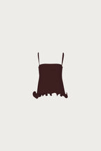 Ruffle Hem Tank Top (Chocolate Brown)