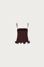 Ruffle Hem Tank Top (Chocolate Brown)