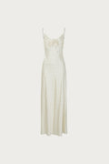 Deep V Rosette Gown (Cream Polka Dot)