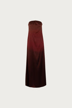 Strapless Draped Maxi (Brown Ombre)
