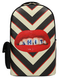 Seletti Chevron-Print Backpack — Black