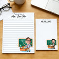 Bloc de Notas Personalizado con Foto de Profesor Masculino de Dibujos Animados con 40/80 Páginas y Texto Día del Profesor Graduación Temporada de Regalos para Profesor Masculino