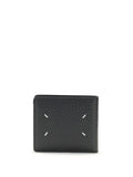 Maison Margiela Contrast-Stitched Calf Leather Wallet — Black