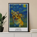 Cielo Estrellado Personalizado Pintura al Óleo Efecto Foto Lienzo con Nombre y Texto Decoración del Hogar Regalo de Cumpleaños para un Amigo de la Familia Amante de las Mascotas