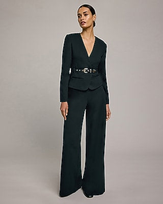 Express Women's Pull-On Signature Ponte High Waisted Wide Leg Palazzo Pant in Black Small