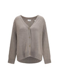 P.A.R.O.S.H. Cashmere V-Neck Button Cardigan — Gray