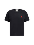 AMI Paris Logo-Embroidered T-Shirt — Black