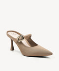 GraceLithe Pointed Toe Heeled Mule - 2X Arch Support - Apricot / US 5 | EU 35 | UK 3