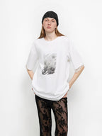 Printed Attitude Original Printed Cuffs Spliced Lace T-Shirt