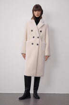 Korean Drama Ace Merino mid-length sheepskin coat