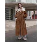 Windbreaker and Winter Detachable Wool Lapel Long Windbreaker Parka White Goose Down Down Jacket Winter