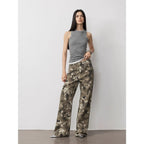Camouflage Charm  Cool, Trendy, Unique, and Personalized Original Camouflage Print Washed Loose Straight-Leg Denim Jeans