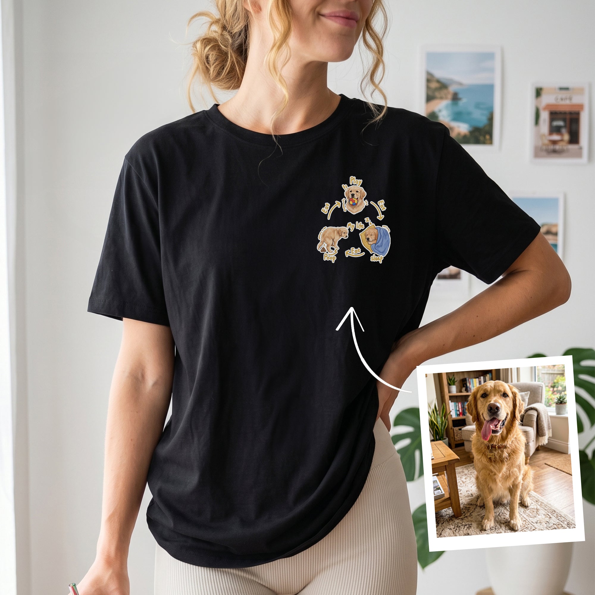 Sudadera personalizada Un día en la vida de una mascota Camiseta con foto de mascota Ilustración Regalo diario para dueños de mascotas