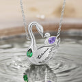 Collar Cisne Personalizado Nueva Mamá y Bebé con Piedra de Nacimiento y Tarjeta Cumpleaños Aniversario Navidad Primer Regalo del Día de la Madre para Mujer