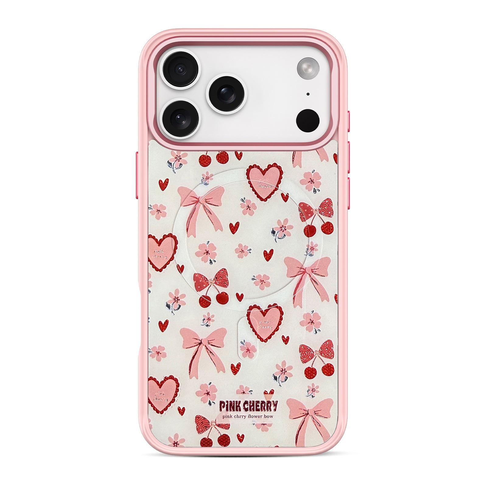 Pink Cherry Bow Snap-On Cover