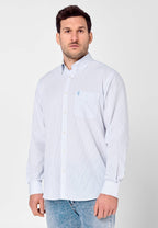 Camisa Hombre Manga Larga Popelín Rayas con Bolsillo Easy Iron Extrasuave - Azul 0304_39