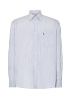 Camisa Hombre Manga Larga Popelín Rayas con Bolsillo Easy Iron Extrasuave - Azul 0304_39