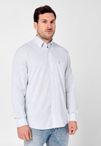 Camisa Hombre Manga Larga Popelín Cuadros con Bolsillo Easy Iron Extrasuave - Azul 0305_39